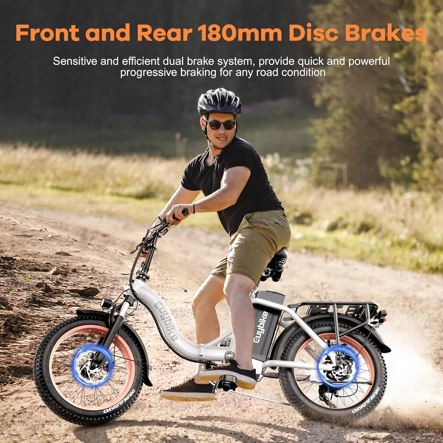 Folding Electric Bike for Adults with Peak 1000W Motor, 48V 20AH Battery up to 30MPH 80 Miles, 20" Fat Tire All Terrain Ebike, Front Suspension 7-Speed Commuter E Bike, Step-Thru, UL Certified