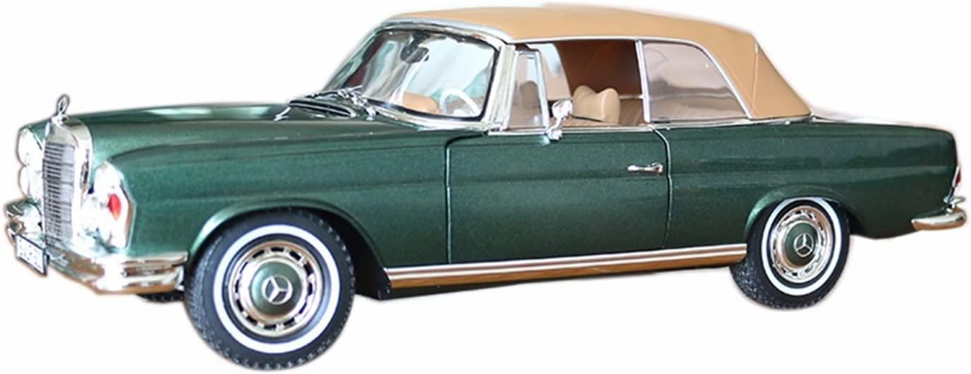 for Benz 230SL 280SE 1963 1 18 Alloy Convertible Vintage Car Model Green Adult Classic Souvenir Display Non-Remote App Controlled Toys