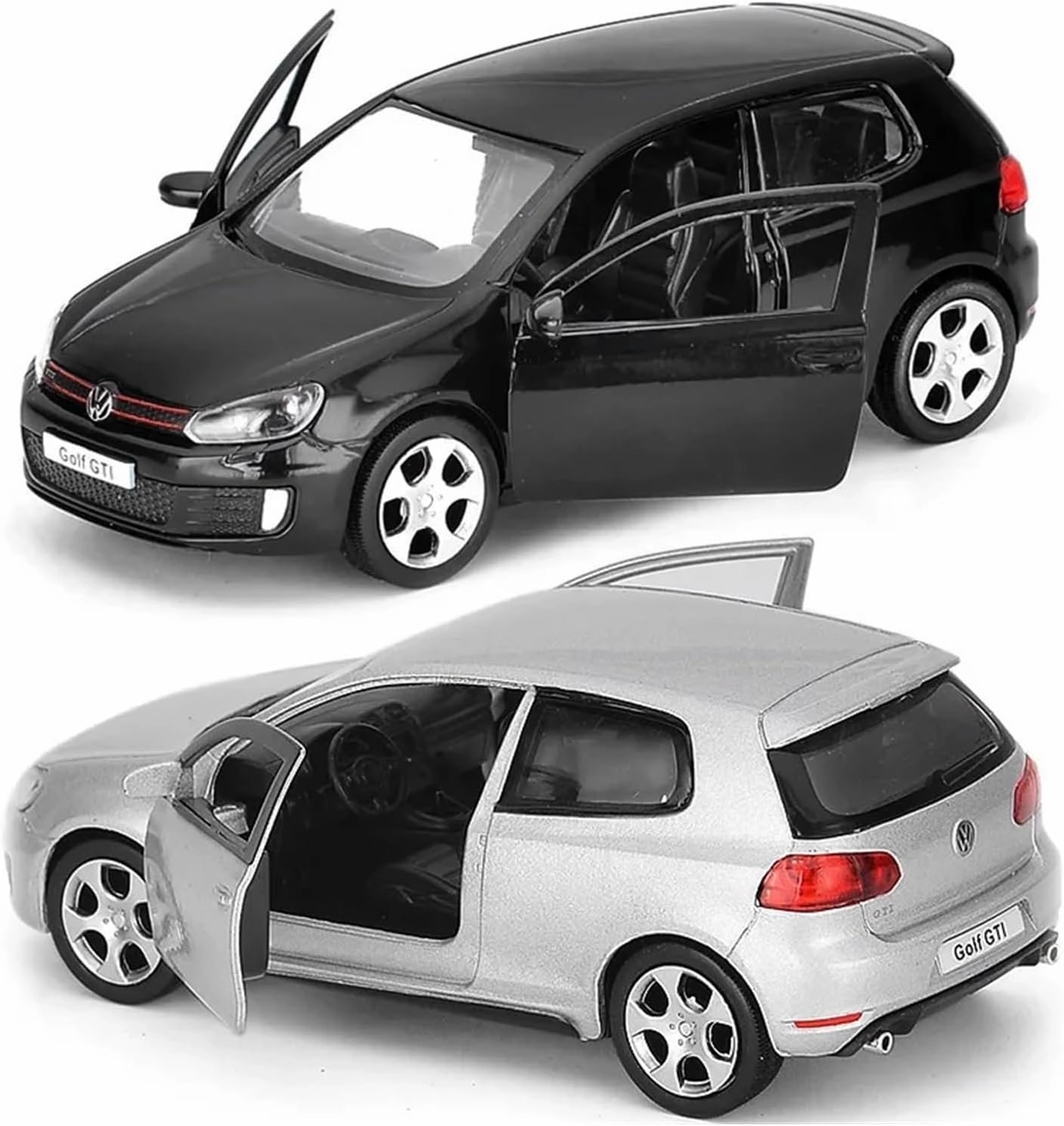 for VW Golf 6 Diecasts Car Model Volkswagen to Scale Golf GTI Miniature Alloy Pull Back Vehicle Models Gifts 1:36(Black)