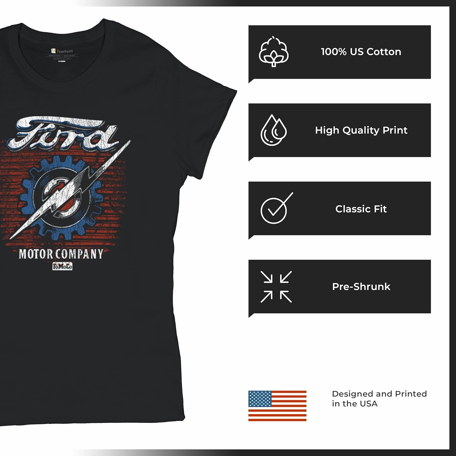 Ford F-100 Lightning Bolt Gear FoMoCo T-Shirt Vintage Classic Pickup Truck 1953 Iconic Retro Emblem Women's Tee