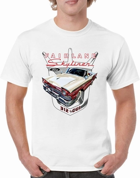 Ford Fairlane Skyliner Crest Men's T-Shirt 1957 Ford Vintage Convertible Classic 312 CUI Muscle Car FoMoCo Men's Tee