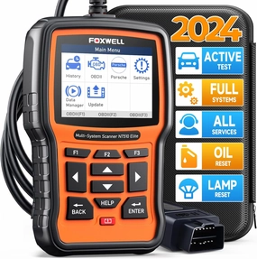 FOXWELL NT510 Elite fit for Porsche Diagnostic Tool Full System ABS SRS Engine OBD2 Scanner Code Reader with Bi-Directional Test All Service Reset Oil EPB ESP Crankshaft Relearn Battery Registration