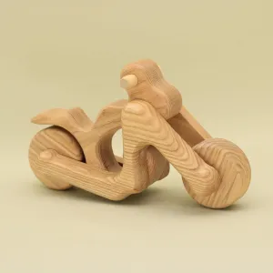 Free Shipping Handmade Organic Natural Wooden Chopper Motorbike with Moving Wheels Eco-Friendly Delights for Toddlers Gift Idea