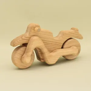 Free Shipping Handmade Organic Natural Wooden Chopper Motorbike with Moving Wheels Eco-Friendly Delights for Toddlers Gift Idea