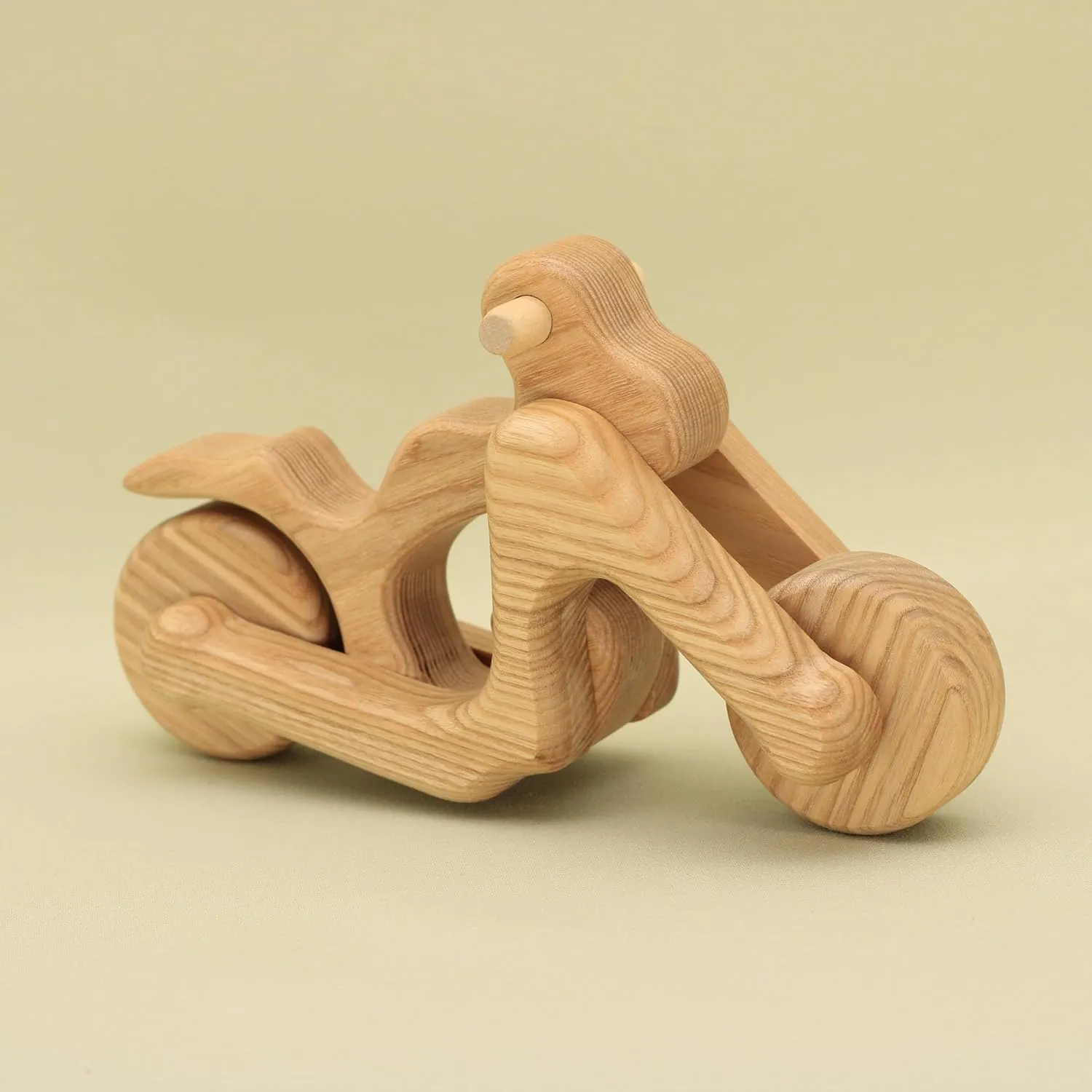 Free Shipping Handmade Organic Natural Wooden Chopper Motorbike with Moving Wheels Eco-Friendly Delights for Toddlers Gift Idea