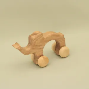 Free Shipping Natural Wheelie Elephant, WA04 : Eco-Friendly Gift with Montessori and Waldorf Educational Influence Lotes Toys Baby Gift