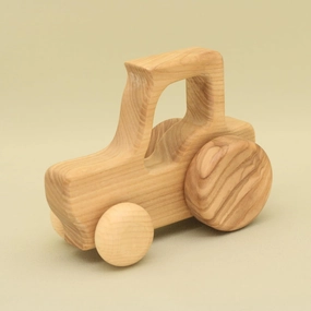 Free Shipping Handmade Natural Wooden Tractor - Eco-Friendly Delight for Boys, Lotes Toys Baby Gift