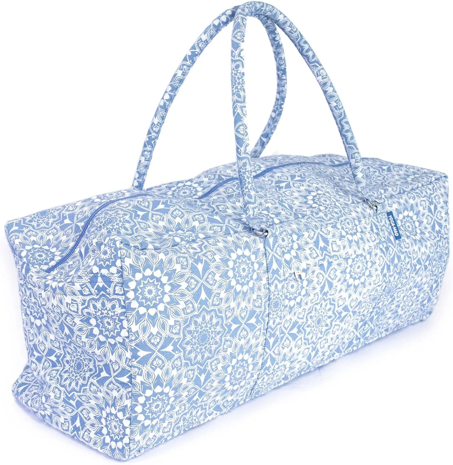 Full Print Mandala Yoga & Pilates Kit Bag, Unisex with Full Length Zip, Fits Most Flexible Mats, Yoga Blocks, Bolsters & Clothing | Burgundy, Grey or Blue.