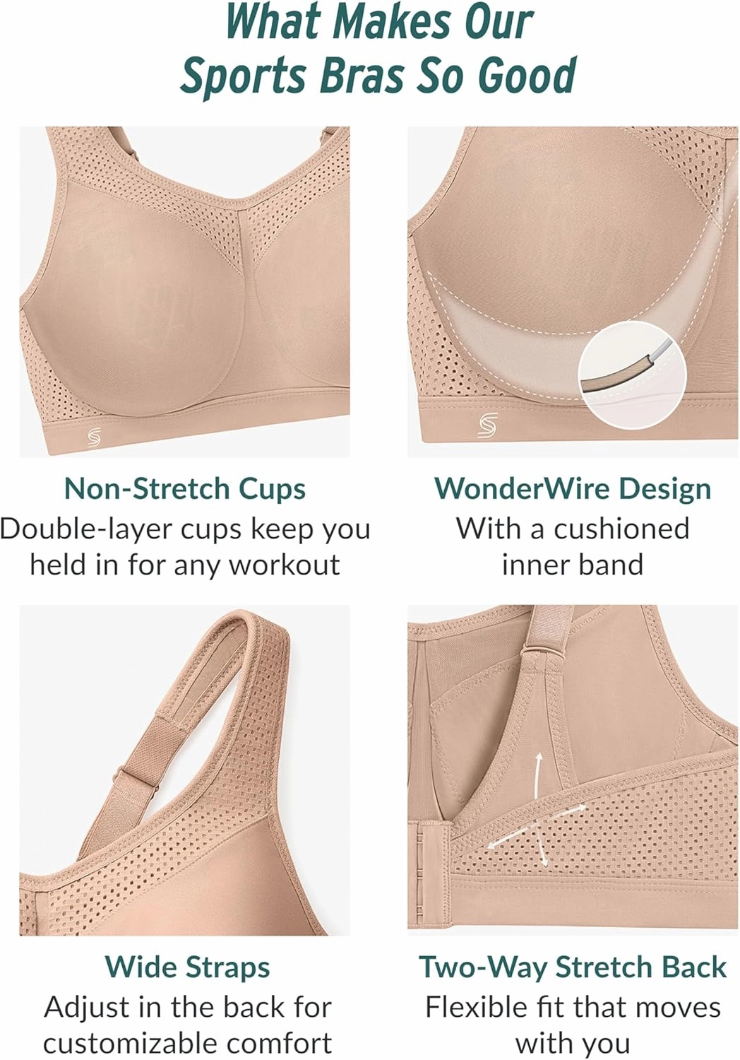 Full Figure Plus Size High Impact Wonderwire Sports Bra Underwire #9066