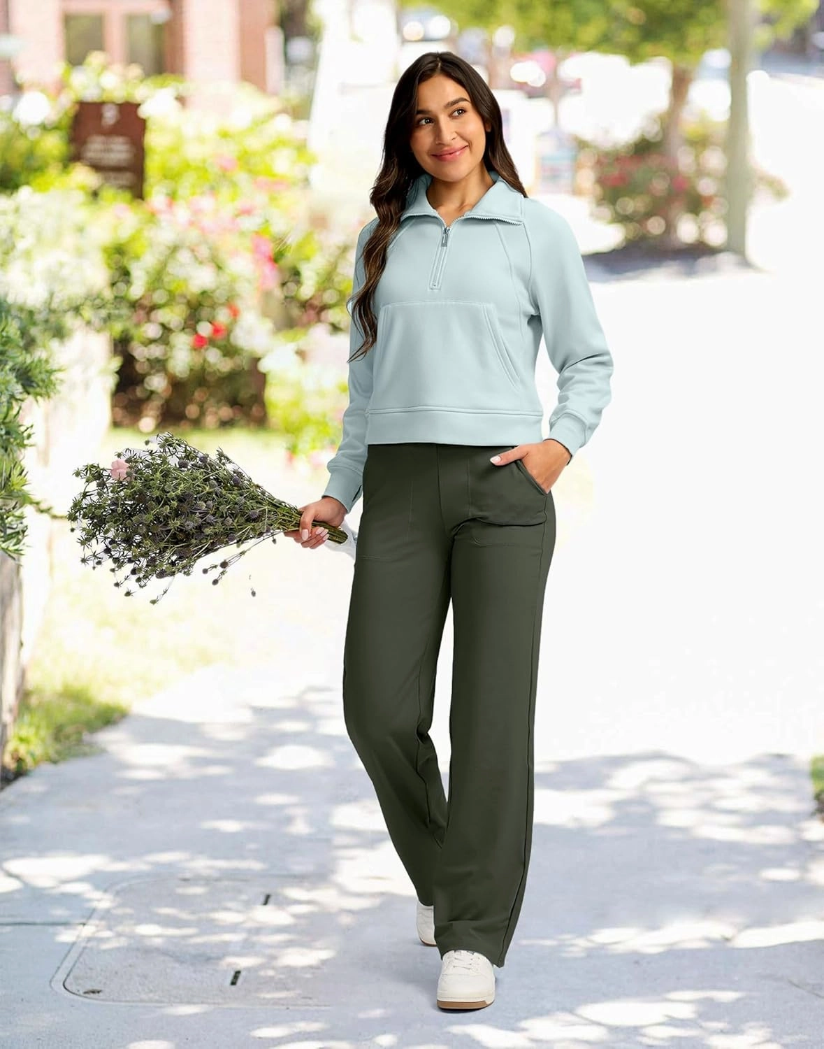 G Gradual Women's Yoga Pants wiht Pockets High Waist Stretch Loose Casual Lounge Sweatpants Petite/Regular/Tall