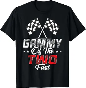 Gammy Of The Two Fast Second Birthday Racing Car Family T-Shirt