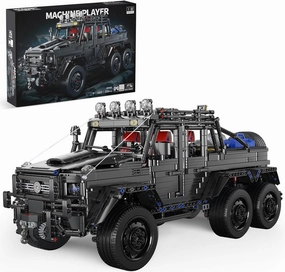 GEVINST Black King of Pickups 6X6 MOC Car Building Set for Adults Boys Teens, 3238 Pcs, 1:8 Scale Collectible Model Car Kits Engineering Toy, Gifts for Classic Car Lovers