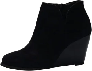 Gibobby Booties for Women with Heel and Buckle,Ankle Boots Round Toe Faux Stacked Low Heel Side Zipper Winter Boots