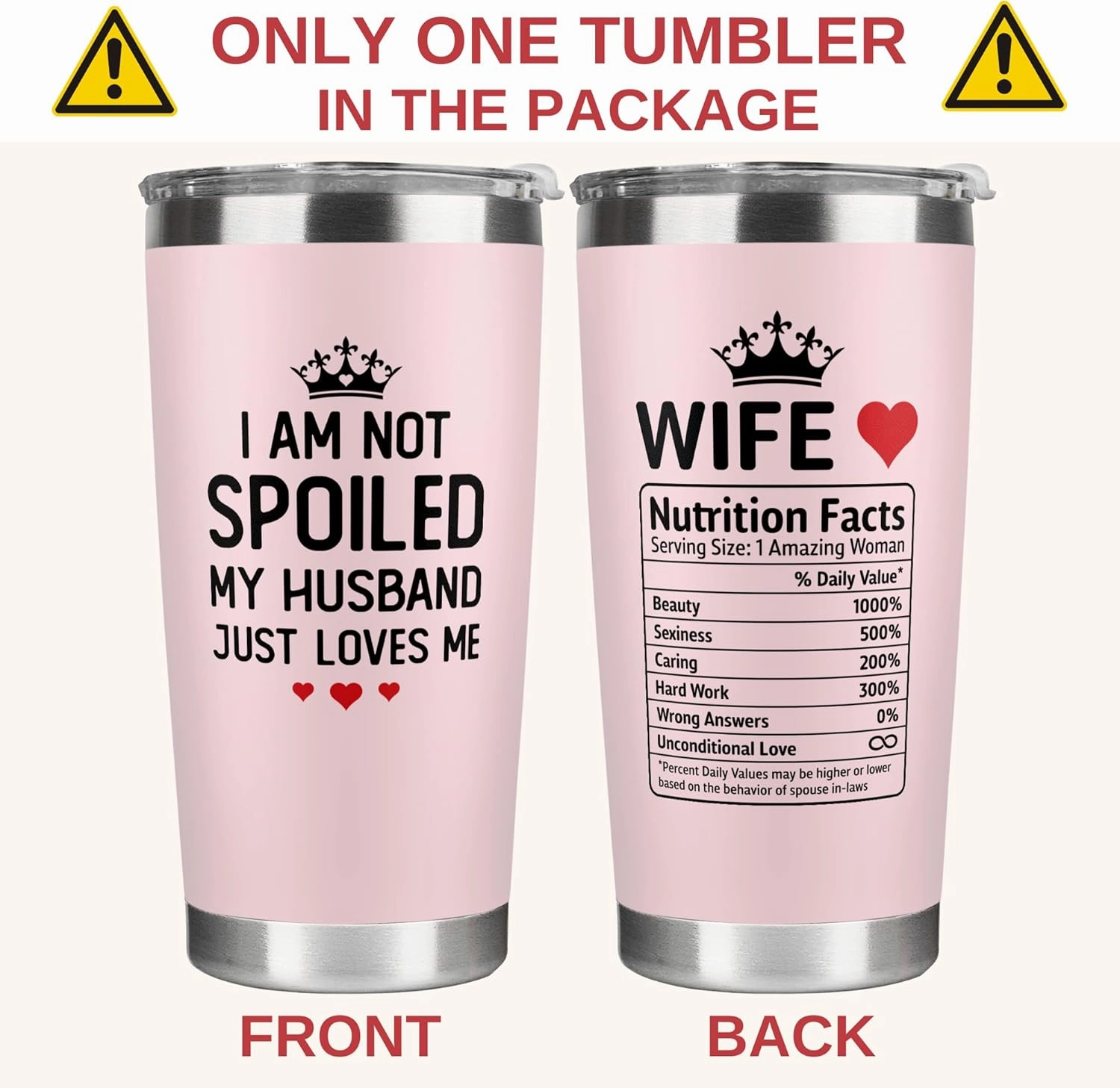 Gifts for Wife from Husband - Wife Gifts - Wedding Anniversary for Women, Birthday, Mothers Day, Christmas Gift for Her - Romantic Gift for Her - 20 Oz Pink Tumbler