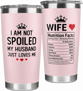 Gifts for Wife from Husband - Wife Gifts - Wedding Anniversary for Women, Birthday, Mothers Day, Christmas Gift for Her - Romantic Gift for Her - 20 Oz Pink Tumbler
