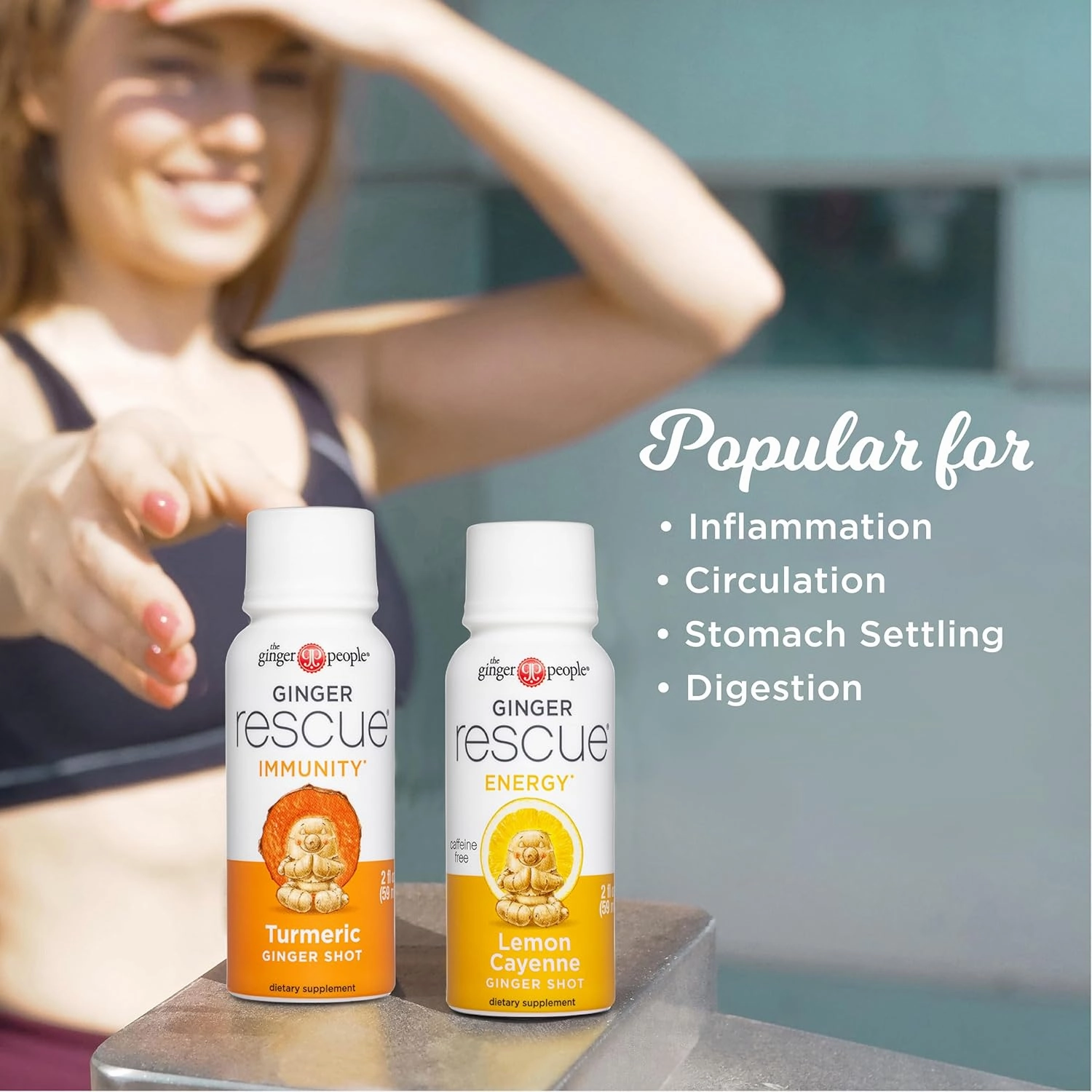 Ginger Rescue Shots by The Ginger People – Energy Boosting, Caffeine Free Energy, Digestive Heath, Lemon & Cayenne Flavor, 2 Fl Oz (Pack of 12)