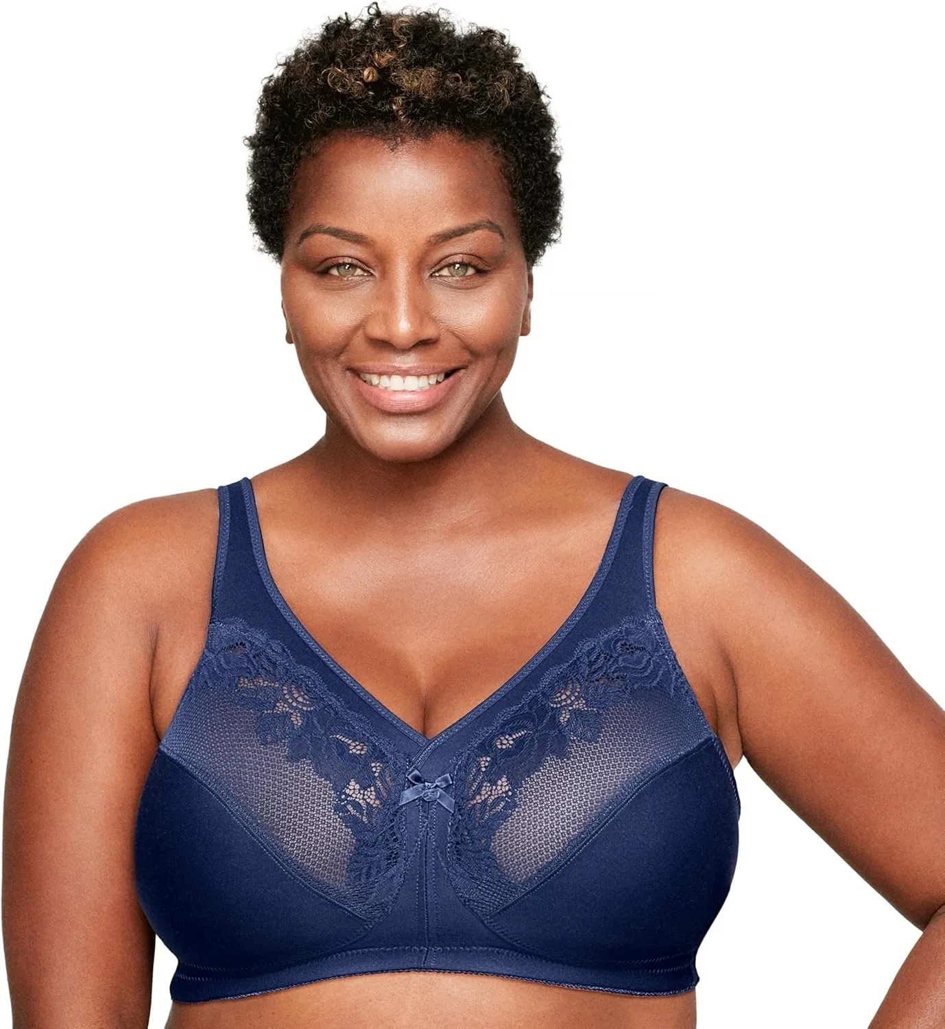 Glamorise Women's Full Figure Wirefree Minimizer Support Bra #1003