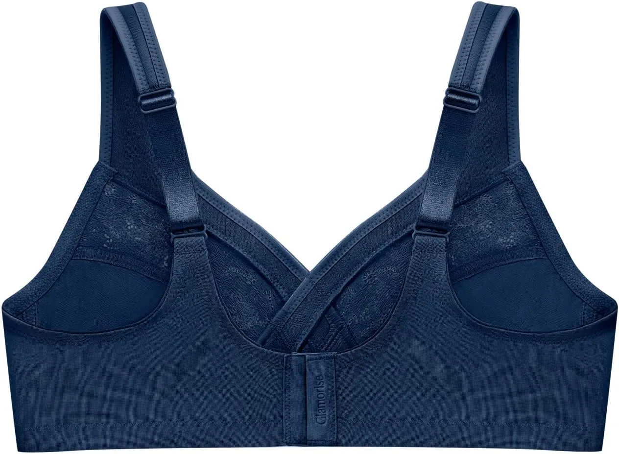 Glamorise Women's Full Figure Wirefree Minimizer Support Bra #1003