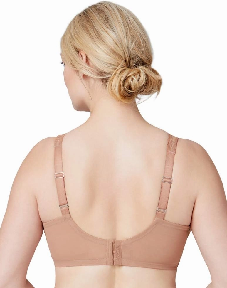 Glamorise Women's Full Figure Plus Size Underwire Sheer Lace Back Close Bra-Nolita #7007