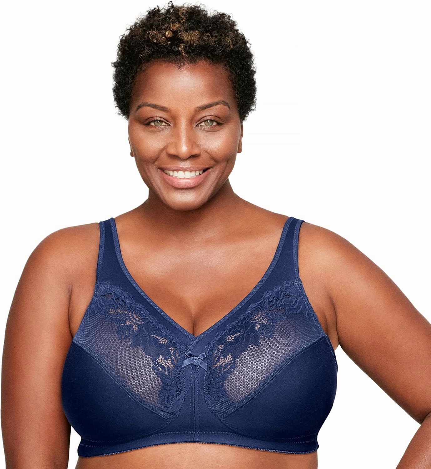 Glamorise Women's Full Figure Wirefree Minimizer Support Bra #1003