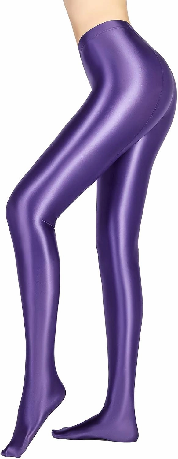 Glossy Opaque Pantyhose Shiny High Waist Tights Sexy Stockings Yoga Pants Training Women Sports Leggings Fitness