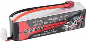 GOLDBAT 3S Lipo Battery 5200mah 11.1V 50C LiPo RC Battery Soft Case Pack with T Plug and XT60 Connector for RC Evader BX Car RC Truck Truggy RC Hobby