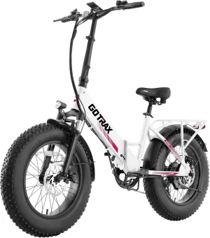 Gotrax 20" Folding Electric Bike with 55 Miles (Pedal-assist1) by 48V Battery, 20Mph Power by 500W, Smart LCD Display and 5 Pedal-Assist Levels, 7-Speed&Front Shock Absorber for Off-Road Bicycle