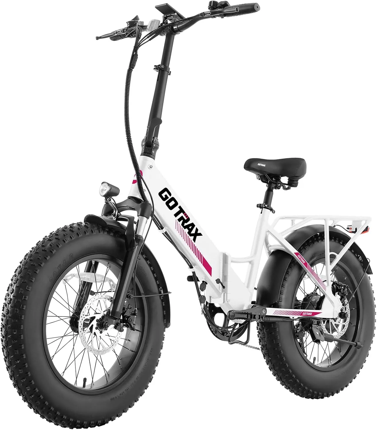 Gotrax 20" Folding Electric Bike with 55 Miles (Pedal-assist1) by 48V Battery, 20Mph Power by 500W, Smart LCD Display and 5 Pedal-Assist Levels, 7-Speed&Front Shock Absorber for Off-Road Bicycle