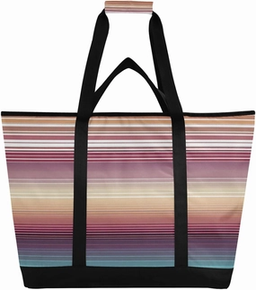 Gradient Stripes Reusable Insulated Lunchbox Cooler Bag, Leakproof Kitchen Grocery Bag Collapsible Portable Cooler Tote Bag for Picnic, Camping, Office, Travel