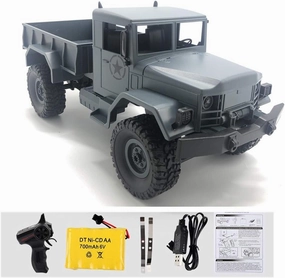 Gray 1/16 2.4G 4WD Off-Road RC Military Truck Rock Crawler Army Car (Model M35-A2)