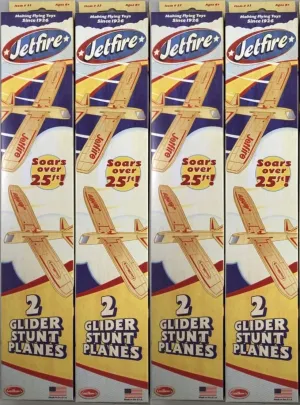 Group of 4 Guillow's Jetfire Twin Packs (8 Toy Gliders Total) GUI-32-4