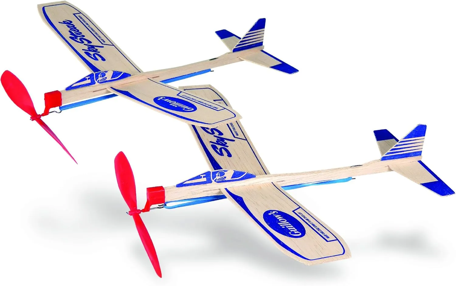Guillow Lot of 6 Two-Packs Sky Streak Propeller-Powered Balsa Wood Toy Airplanes