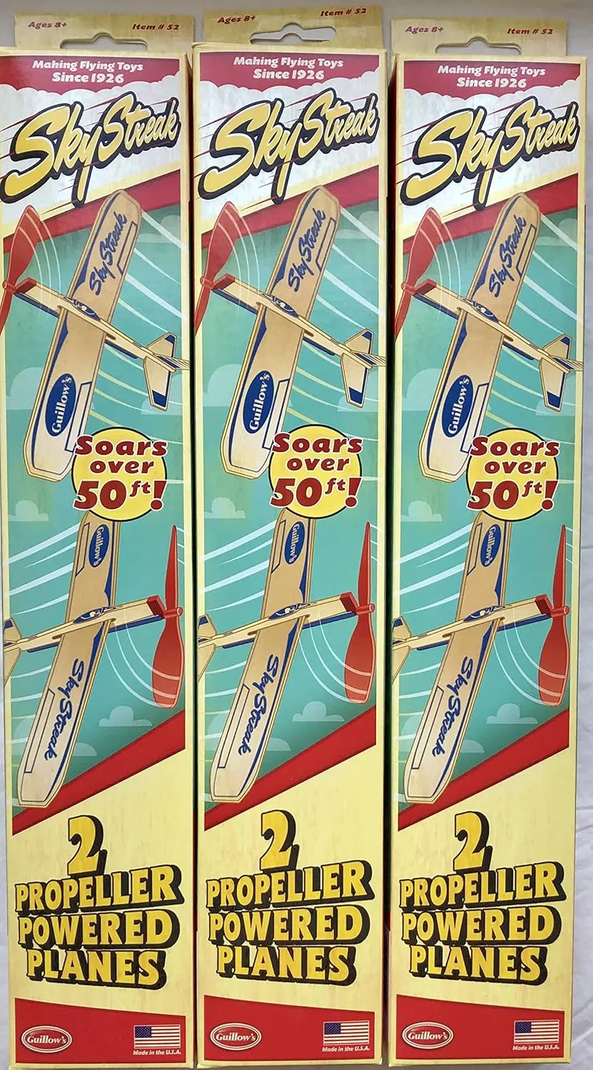 Guillow's Three 52 Sky Streak Twin Packs (6 Planes Total)