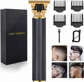 Hair Clippers for Mens Zero Gapped Cordless Hair Trimmer T-Blade Trimmer Professional Haircut & Grooming Kit Rechargeable Edgers Clippers Hair Trimmer Shaver Cutting Kit (Black)