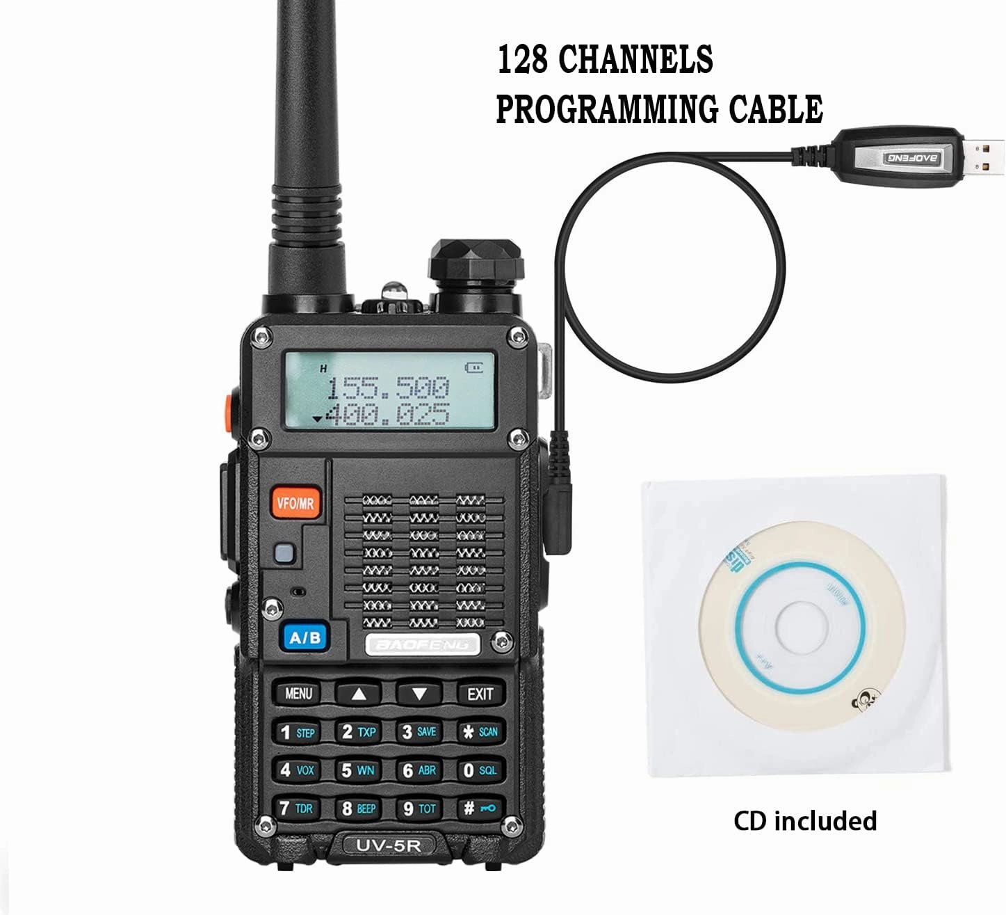 Ham Radio, BaoFeng UV-5R Pro 8W Walkie Talkies, Handheld Dual Band Two Way Ham Radios Long Range with Rechargeable Battery, Earpieces, Mic, Antenna and Programming Cable (2 Pack)