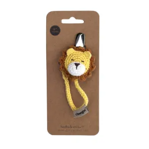 Hand Crocheted Pacifier Clip - Lion
