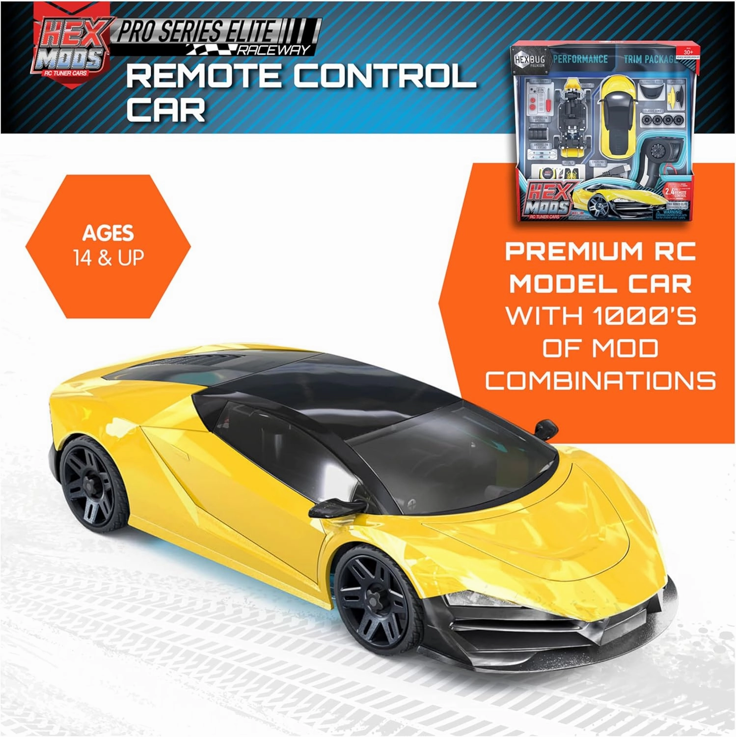 HEXBUG HEXMODS Pro Series Elite, Rechargeable Remote Control Car, Buildable Scale Model for Kids & Adults, STEM Toys for Kids Ages 14 & Up