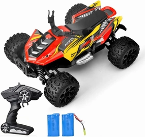 High Speed RC Car, 1:18 Scale RC Monster Truck,Racing Hobby Car for Adults, 38kmh, 4WD All Terrain Off-Road Remote Control Car, 2.4Ghz RC Crawler, 2 Battery, Toy Gift for Kids