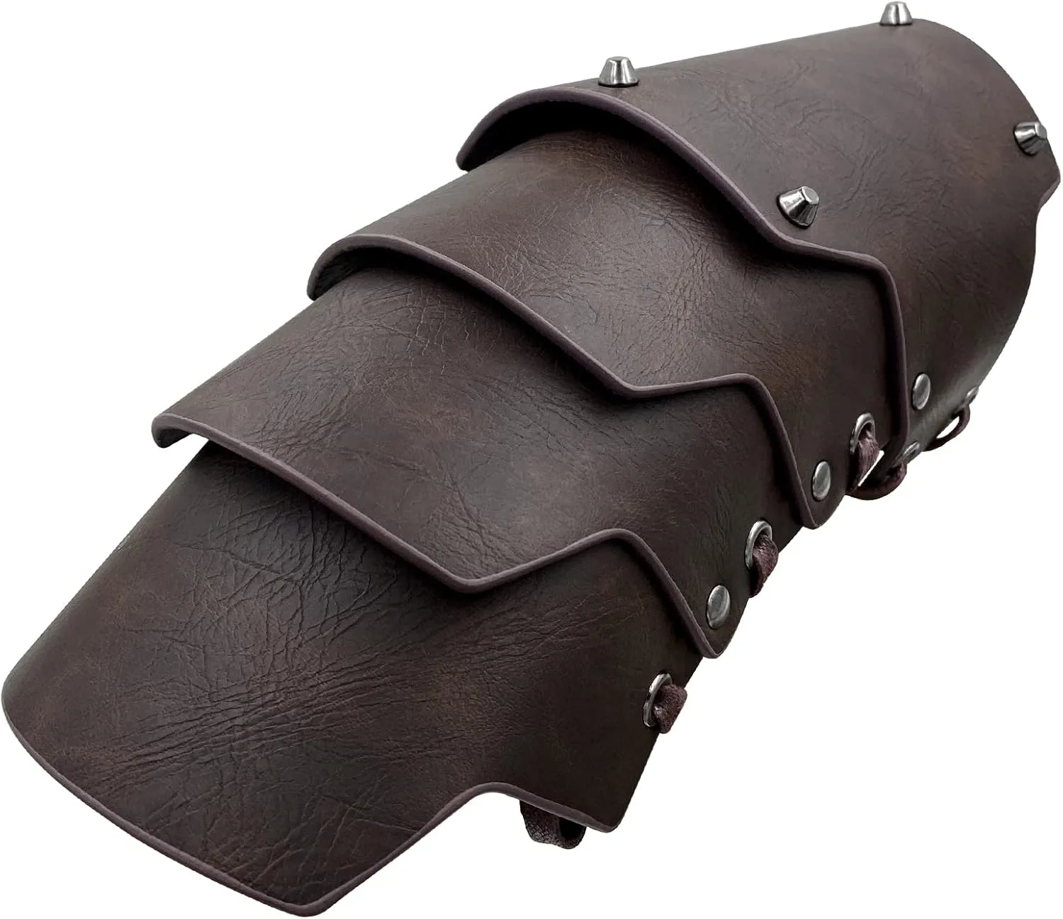HiiFeuer Medieval Faux Leather 4 Layers Bracers Arm Armor, Middle Ages Mercenary Gauntlets, Costume Knight Archer Arm Guards