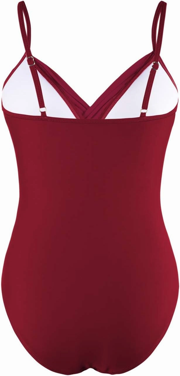 Hilor Women's One Piece Swimsuits Front Twist Swimwear V Neck Shirred Bathing Suit Monokini Tummy Control
