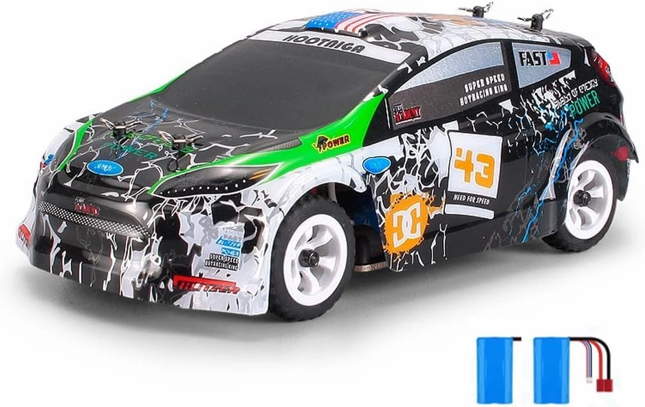 Hobby RC Cars, 30 KM/H 1:28 Scale Fast High Speed Remote Control Car for Adult Boy,4WD 2.4GHz Alloy Chassis Off Road Monster RC Truck Toy All Terrain Racing,2 Batteries