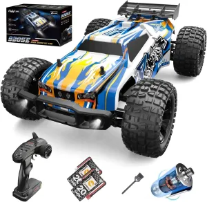Holyton 1:10 Large High Speed Remote Control Car with LED Shell Lights, 48  KM/H, 4WD Offroad Monster Truck for Adults & Kids, Hobby RC Truck Vehicle, 2 Battery Crawler Toy Gift for Boy