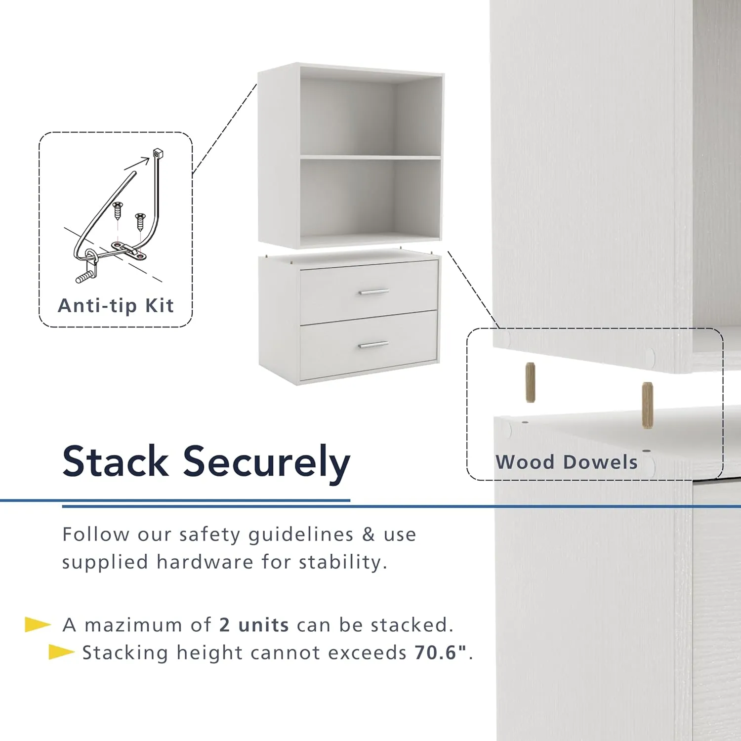 HOMES: INSIDE   OUT Apexa 4 Cube Storage Organizer Shelves, Stackable Wood Bookcase Fits Cubby Bins for Organization, Dorm Teen Room Decor & Home Office, Black