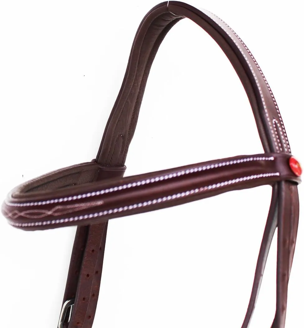 Horse English Padded Leather Jumping Adjustable Figure 8 Bridle Full 803447