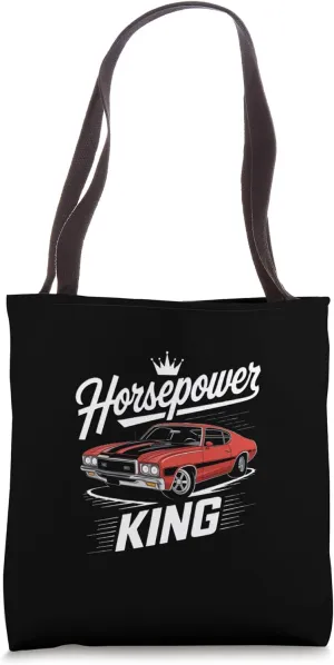 Horsepower King Classic Car Tribute Design Tote Bag