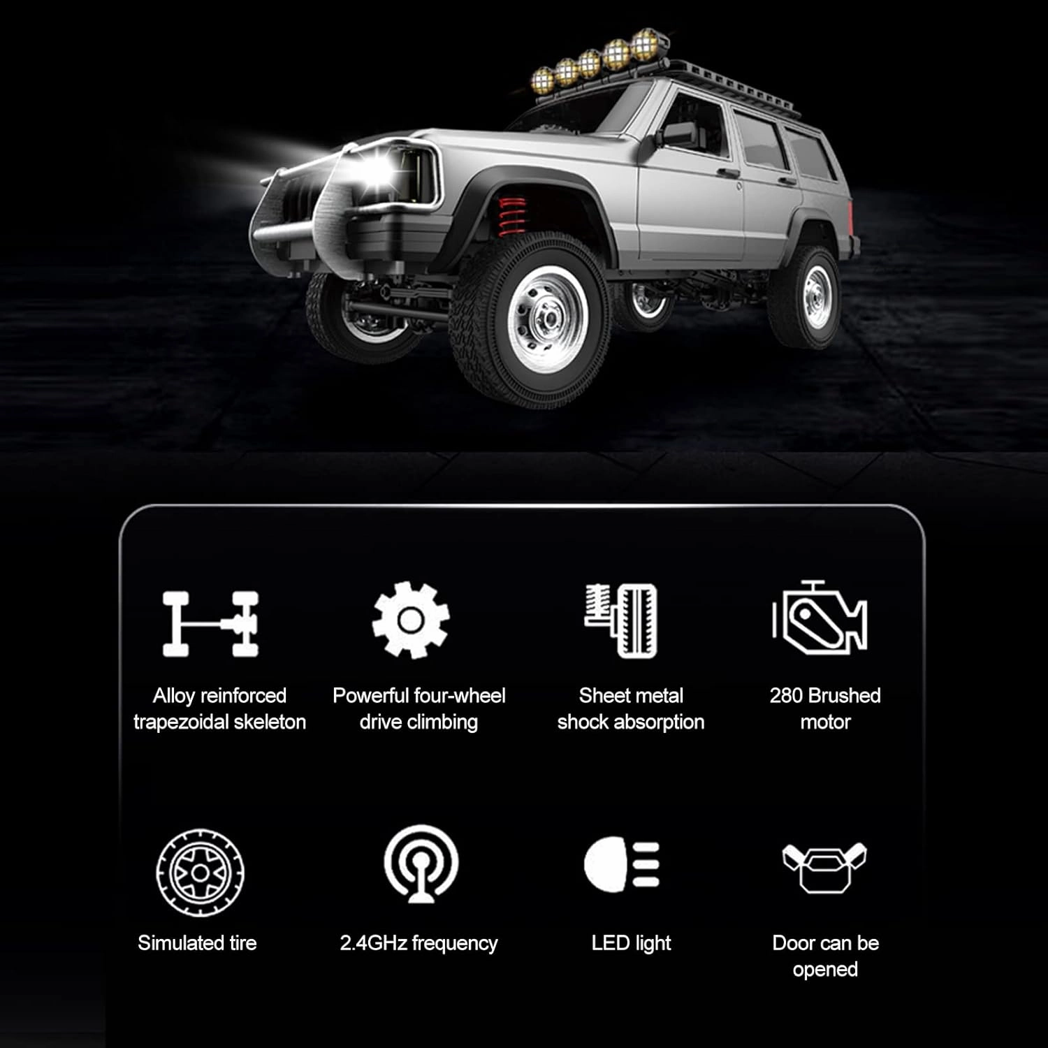 HXBER RC Car 2.4Ghz 1/12 Off Road RC Trucks 4WD Vehicle Racing Climbing RC Car Gifts for Adults with 2 Battery