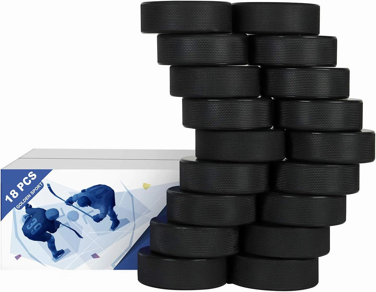 Ice Hockey Pucks, Official Regulation, for Practicing and Classic Training, Diameter 3", Thickness 1", 6oz, Black