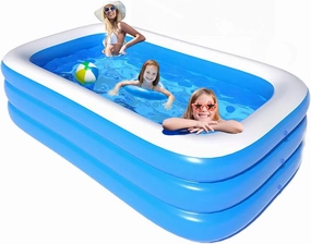 Inflatable Pool for Kids and Adults, Inflatable Swimming Pool 120" X 72" X 22" Oversized Thickened Family Swimming Pool for Toddlers, Outdoor, Garden, Backyard, Summer Water Party.