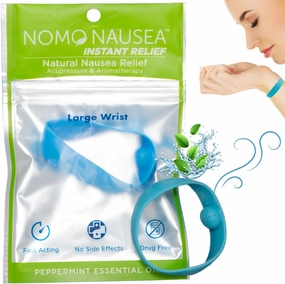 Instant Relief Large Blue Aromatherapy Anti-Nausea Bands with Acupressure