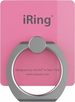 iRing Premium Oaks UMS-IR01HKPI Smartphone Grip Stand with Hanging Hook, Pink, for Smartphones and Tablets